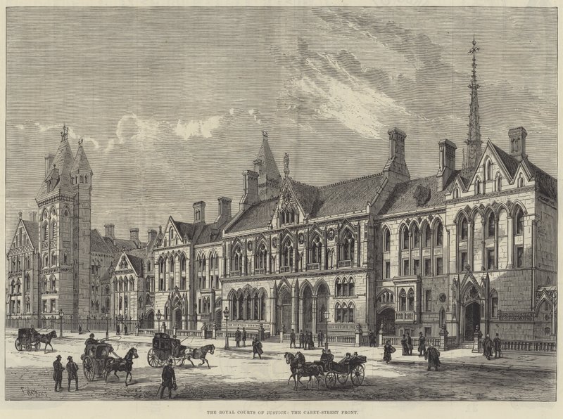Royal Courts of Justice, Carey-Streetin rintama tekijältä Frank Watkins