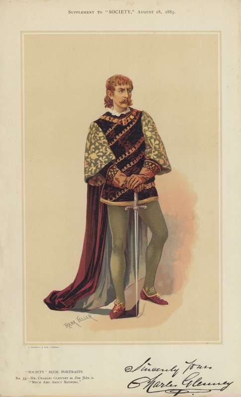 Mr Charles Glenney, Don Johnina, elokuvassa Paljon melua tyhjästä (väri litho) tekijältä Frank (after) Feller