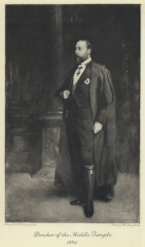 Walesin prinssi, tuleva kuningas Edward VII, Keskitemppelin penkkinä tekijältä Frank (after) Holl