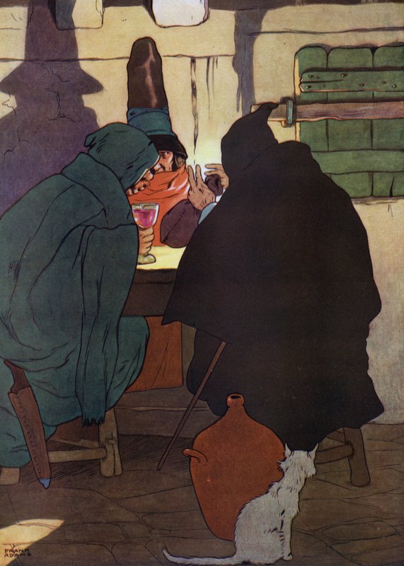 Kuvitus teokseen The Babes in the Wood (väri litho) tekijältä Frank Adams