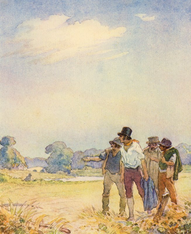 Kuvitus Matthew Arnoldin teokselle The Scholar-Gipsy (värilitho) tekijältä Frank Adams