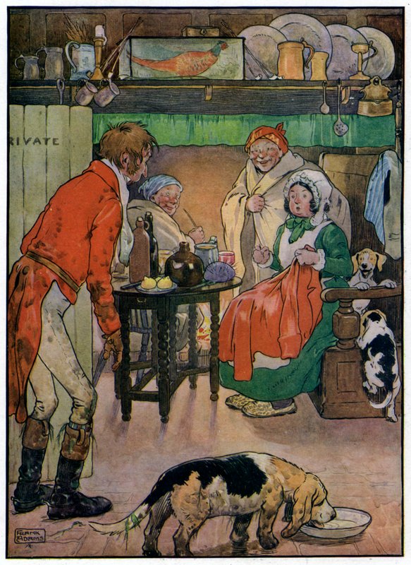 Three Jolly Huntsmen (väri litho) tekijältä Frank Adams