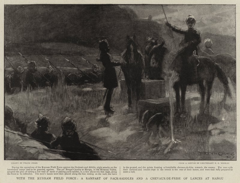 Kurram Field Force, Pack-satdle-valli ja Chevaux-de-Frise of Lances Hangussa tekijältä Frank Craig
