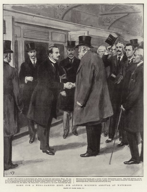 Koti ansaittua lepoa varten, Sir Alfred Milnerin saapuminen Waterlooon tekijältä Frank Dadd