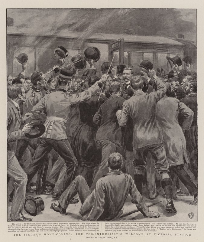 Sirdarin kotiintulo, liian innostunut tervetuloa Victorian asemalle tekijältä Frank Dadd