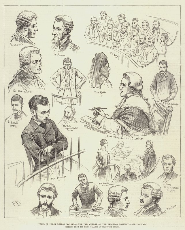Percy Lefroy Mapletonin oikeudenkäynti murhasta Brightonin rautateillä tekijältä Frank Dadd