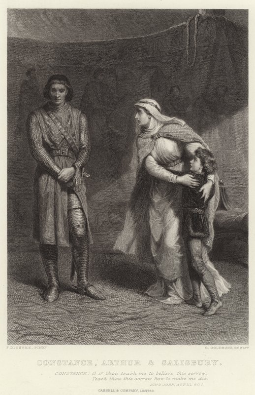 Constance, Arthur ja Salisbury, King John, Act III, Sc I tekijältä Frank Dicksee