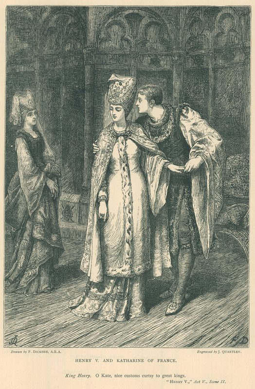 Kuvitus Shakespearen kuningas Henry V:lle tekijältä Frank Dicksee