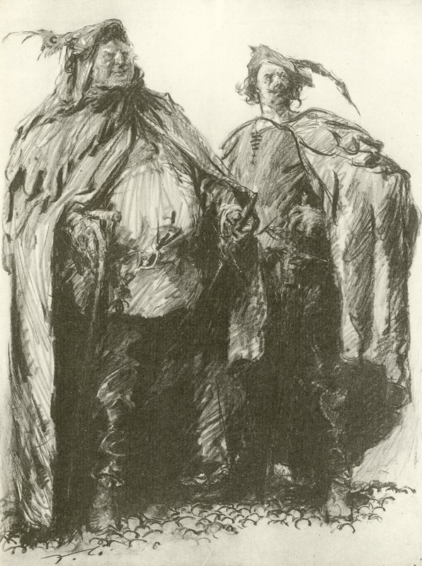 Sir John Falstaff ja pistooli (syväpaino) tekijältä Frank Gillett