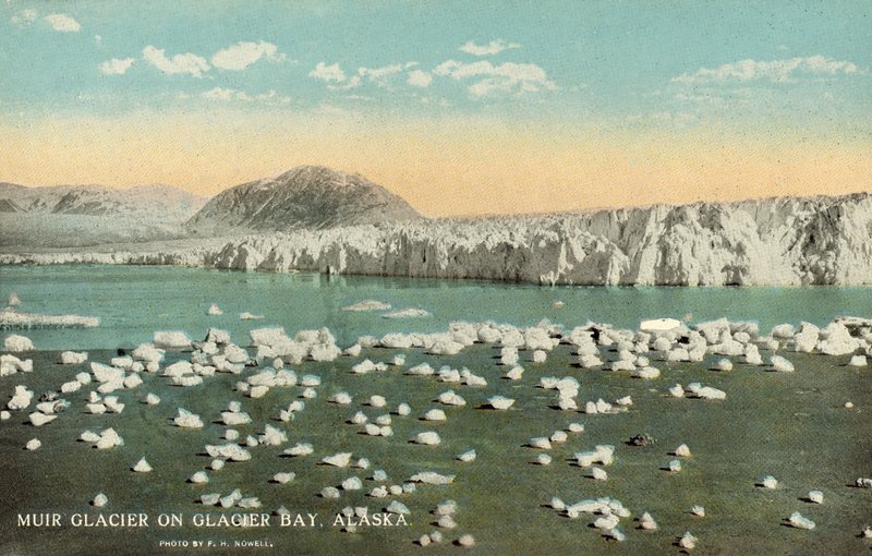 Muir Glacier, Glacier Bay, Alaska, USA (värikuva) tekijältä Frank H. Nowell