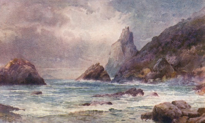 Uusi-Seelanti: Bream Head, Whangarei Heads (värilitografia). tekijältä Frank H Wright