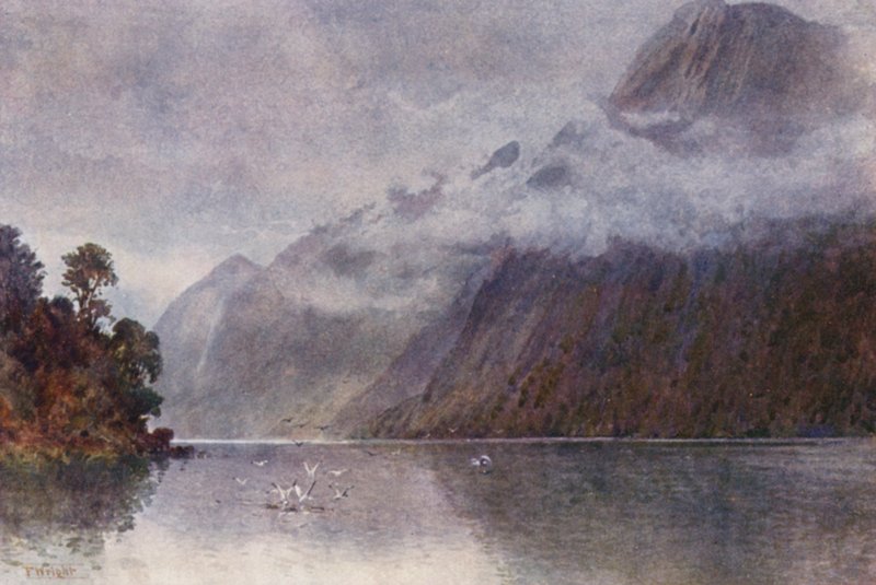 Uusi-Seelanti: Milford Soundissa (värilitro). tekijältä Frank H Wright