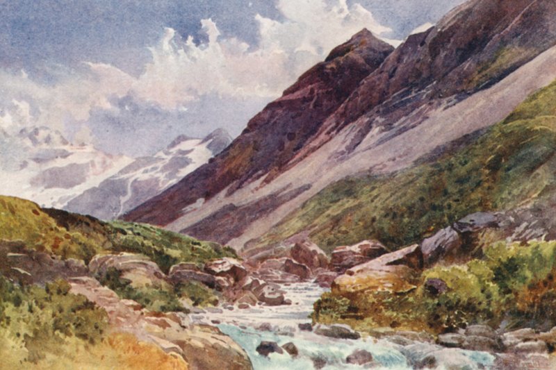 Uusi-Seelanti: Hooker Valleyssa (värilitro). tekijältä Frank H Wright