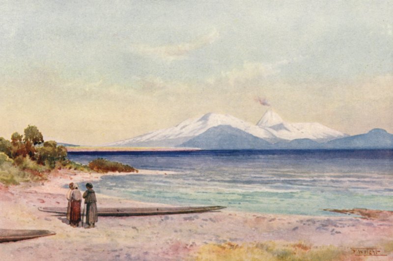 Uusi-Seelanti: Taupojärvi (värilitra): Lake Taupo (värilitra) tekijältä Frank H Wright