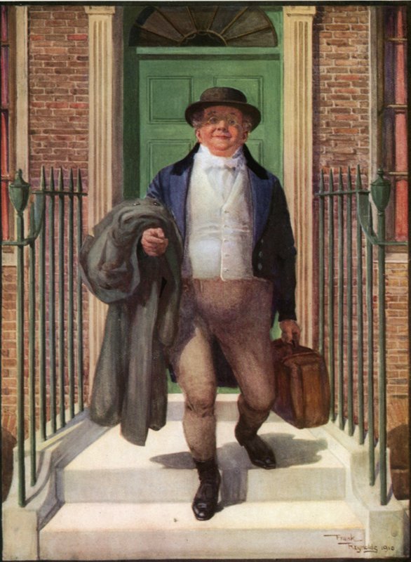Mr. Pickwick (värilitografia) tekijältä Frank Reynolds