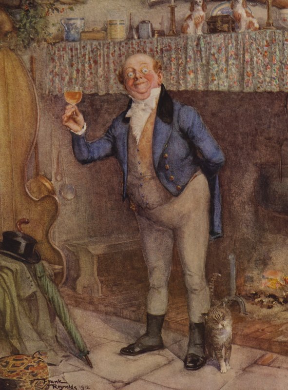Mr Pickwick (värillinen litografia) tekijältä Frank Reynolds