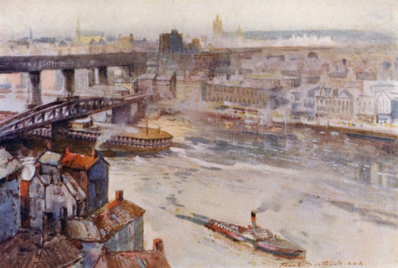 Newcastle-on-Tyne (väri litho) tekijältä Frank Southgate