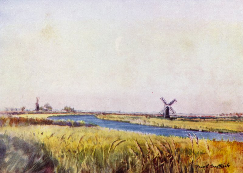 Norfolk Broads: Above St Olaves (väri litho) tekijältä Frank Southgate