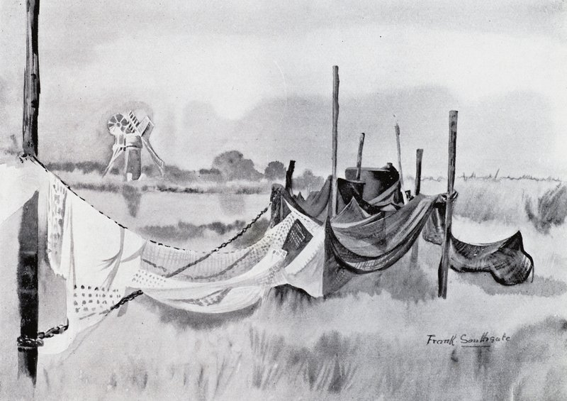 Norfolk Broads: An Eel-Sett (litho) tekijältä Frank Southgate