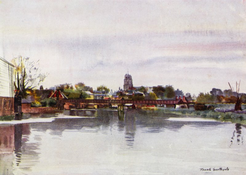 Norfolk Broads: Beccles (väri litho) tekijältä Frank Southgate