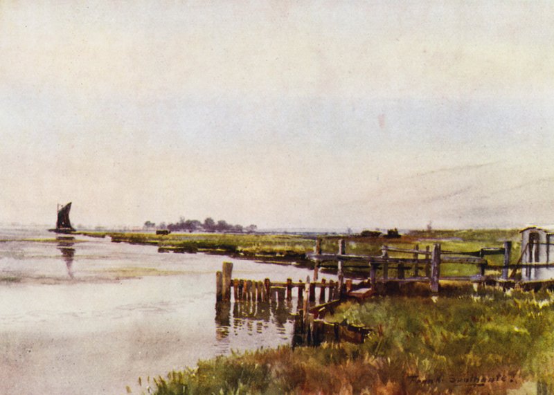 Norfolk Broads: Breydon Rond (väri litho) tekijältä Frank Southgate