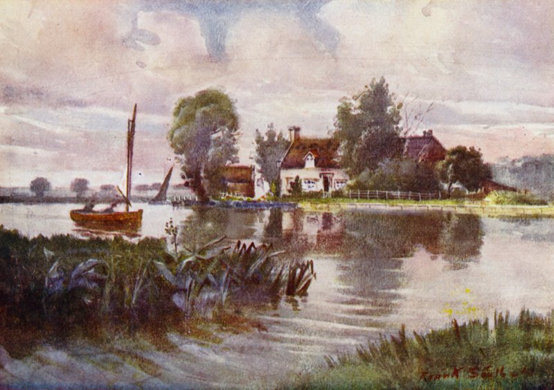 Norfolk Broads: Horning Ferry (väri litho) tekijältä Frank Southgate