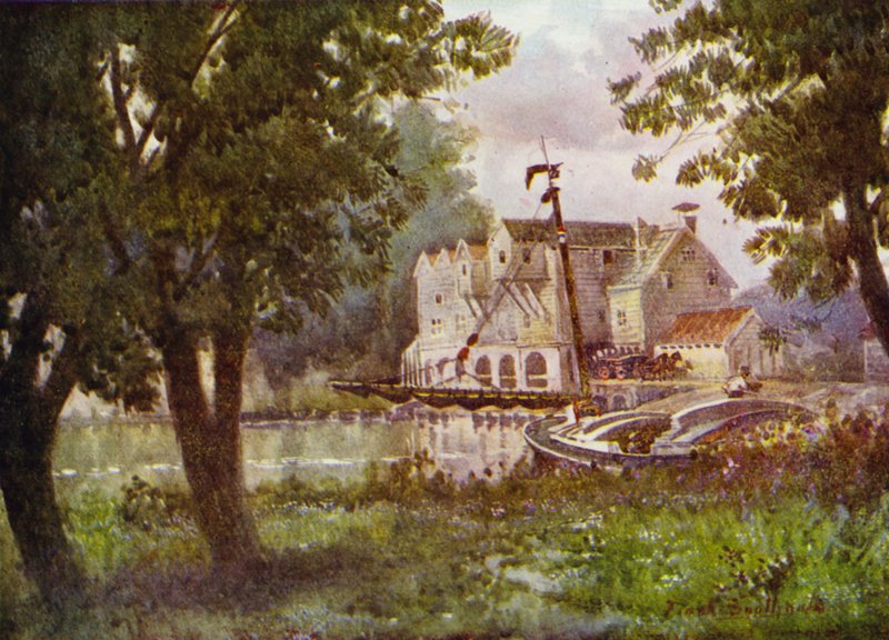 Norfolk Broads: Horstead Mill (väri litho) tekijältä Frank Southgate