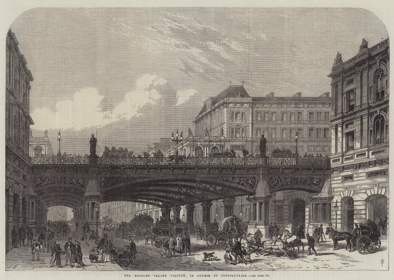 Holborn Valleyn silta, rakennusvaiheessa tekijältä Frank Watkins