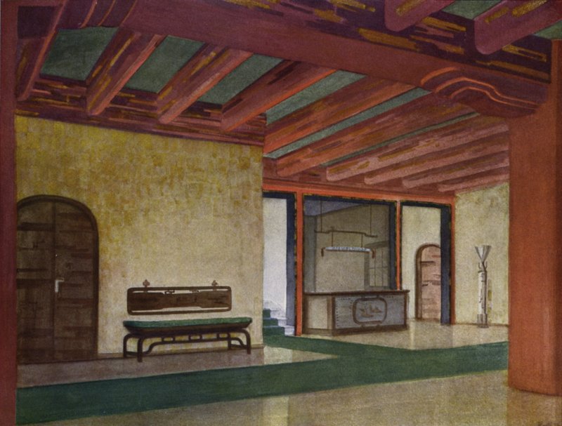 Eteinen hotellissa (väri litho) tekijältä Frans Arnold Breuhaus de Groot