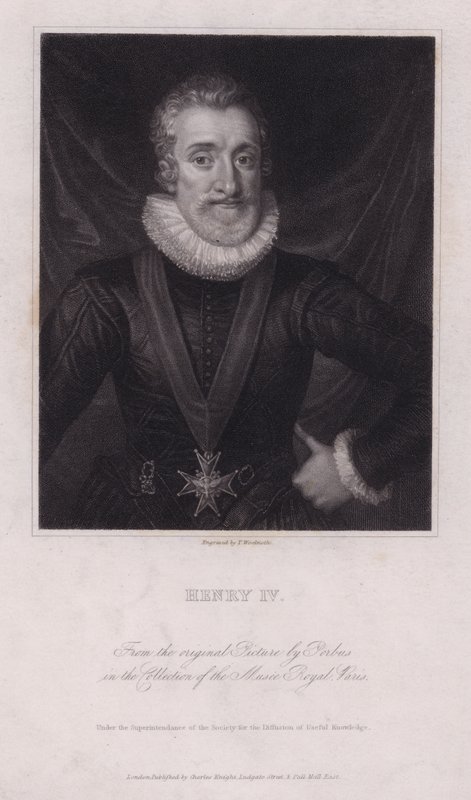 Henrik IV, Ranskan kuningas (kaiverrus) tekijältä Frans II (after) Pourbus