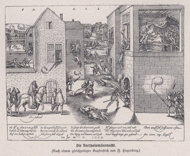 Pyhän Bartolomeuksen päivän verilöyly Pariisissa, Ranskassa tekijältä Franz (after) Hogenberg