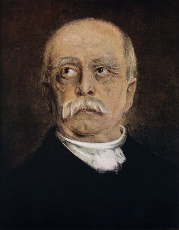 Otto von Bismarck, Preussin valtiomies ja Saksan liittokansleri (värilitho) tekijältä Franz Seraph von (after) Lenbach
