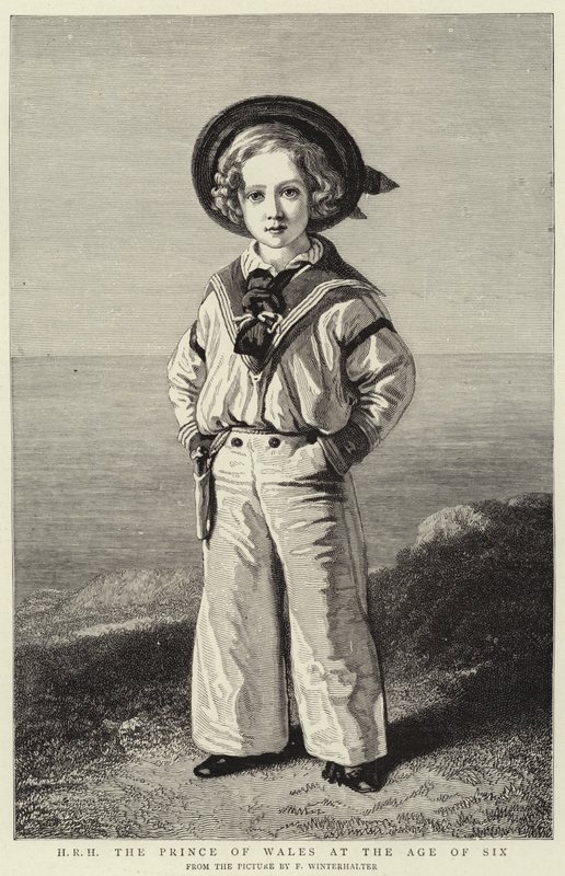 H R H Walesin prinssi kuuden vuoden iässä (kaiverrus) tekijältä Franz Xaver  Winterhalter (after)
