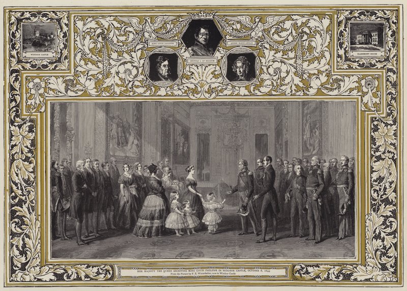 Hänen Majesteettinsa Kuningatar vastaanottaa kuningas Louis Philippen Windsorin linnassa 8. lokakuuta 1844 tekijältä Franz Xaver Winterhalter