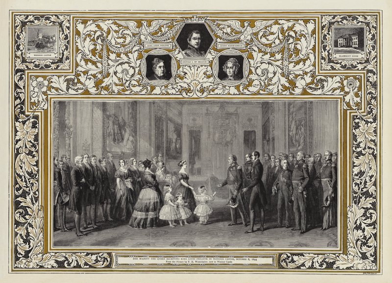 Hänen Majesteettinsa Kuningatar vastaanottaa kuningas Louis Philippen Windsorin linnassa 8. lokakuuta 1844 tekijältä Franz Xaver Winterhalter