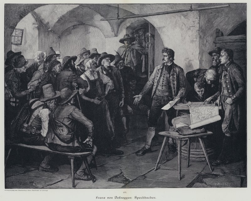 Josef Speckbacher, Tirolin kapinan johtaja Napoleon I:n valtaa vastaan (kaiverrus) tekijältä Franz von (after) Defregger