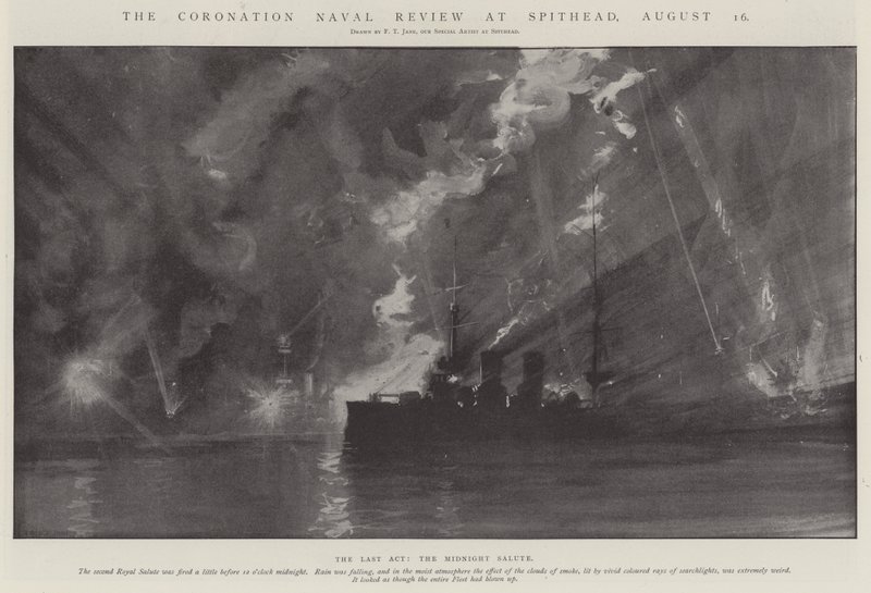 The Coronation Naval Review Spitheadissa, 16. elokuuta tekijältä Fred T. Jane