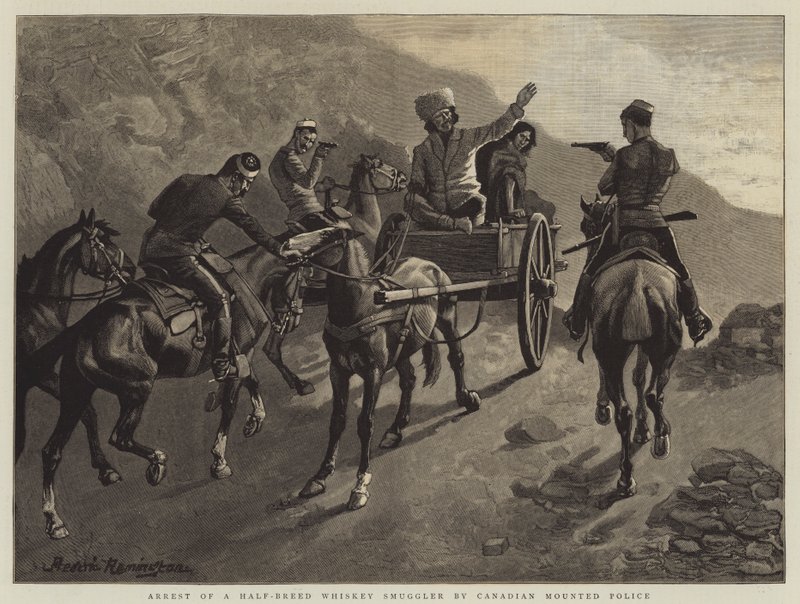 Kanadan ratsupoliisi pidätti puoliverisen viskin salakuljettajan tekijältä Frederic Remington