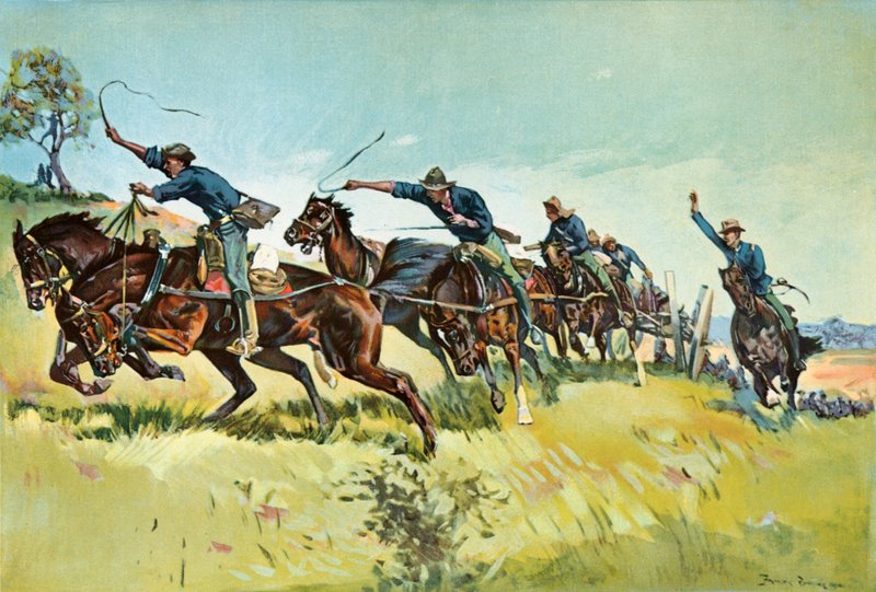 Grimesin akku nousee El Pozon kukkulalle tekijältä Frederic Remington