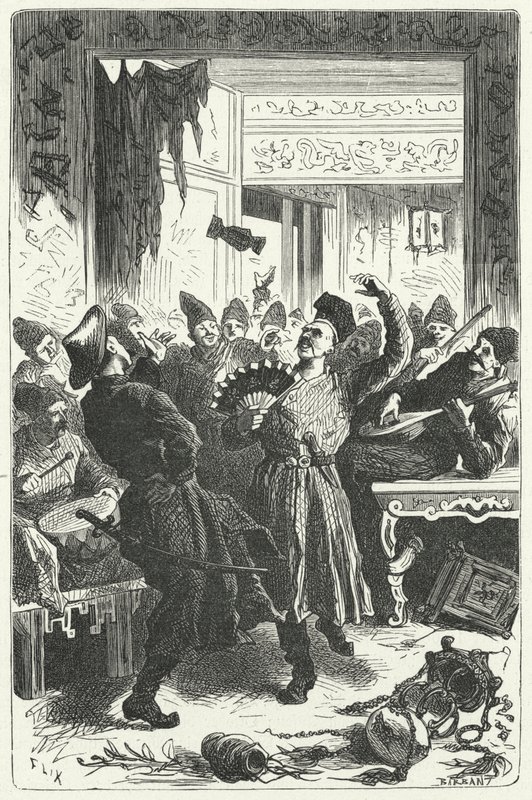 Juhlan viettäminen Mongolien Kiinassa (kaiverrus) tekijältä Frederic Theodore (after) Lix