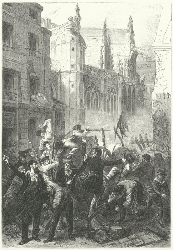 Kesäkuun päivän kapina, vuoden 1848 vallankumous, Pariisi (kaiverrus) tekijältä Frederic Theodore (after) Lix