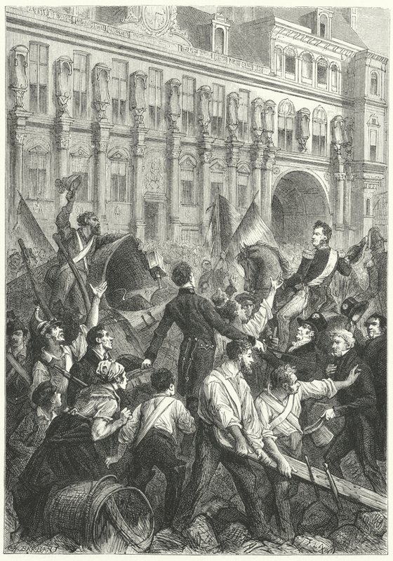 Louis Philippe, Orleansin herttua, matkalla Hotel de Villeen, Pariisiin tekijältä Frederic Theodore (after) Lix