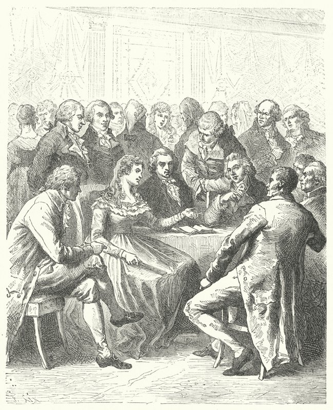 Madame Roland ja Girondins, Ranskan vallankumous (kaiverrus) tekijältä Frederic Theodore (after) Lix