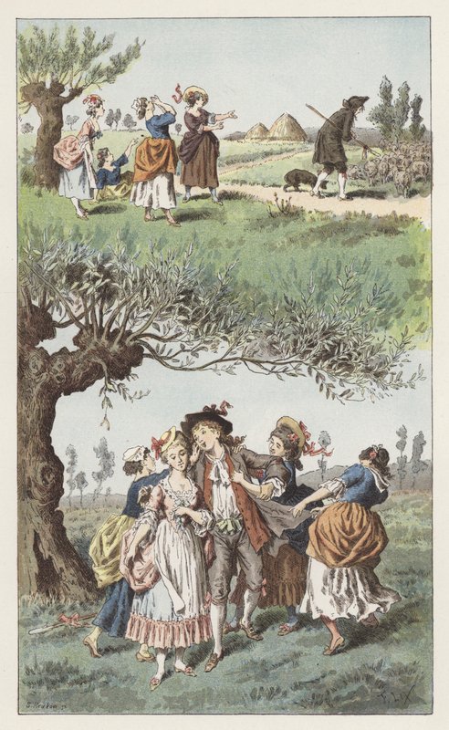 Olimme kolme tyttöä (väri litho) tekijältä Frederic Theodore (after) Lix