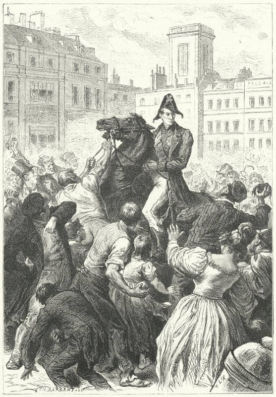 Wellingtonin herttua joutui mellakkaan (kaiverrus) tekijältä Frederic Theodore (after) Lix