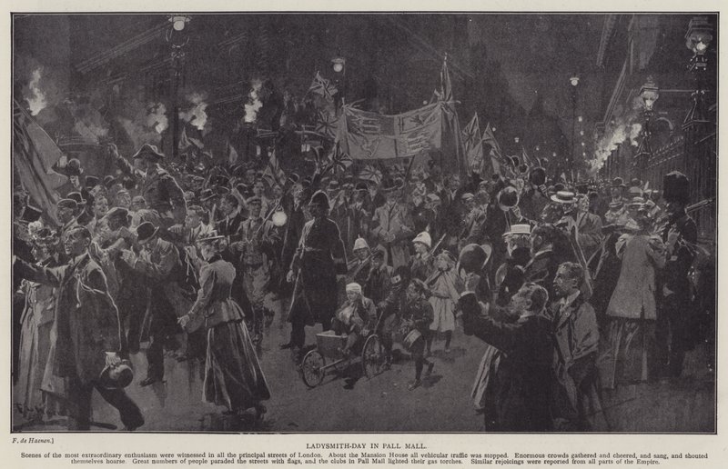 Ladysmith-päivä Pall Mallissa (litho) tekijältä Frederic de Haenen