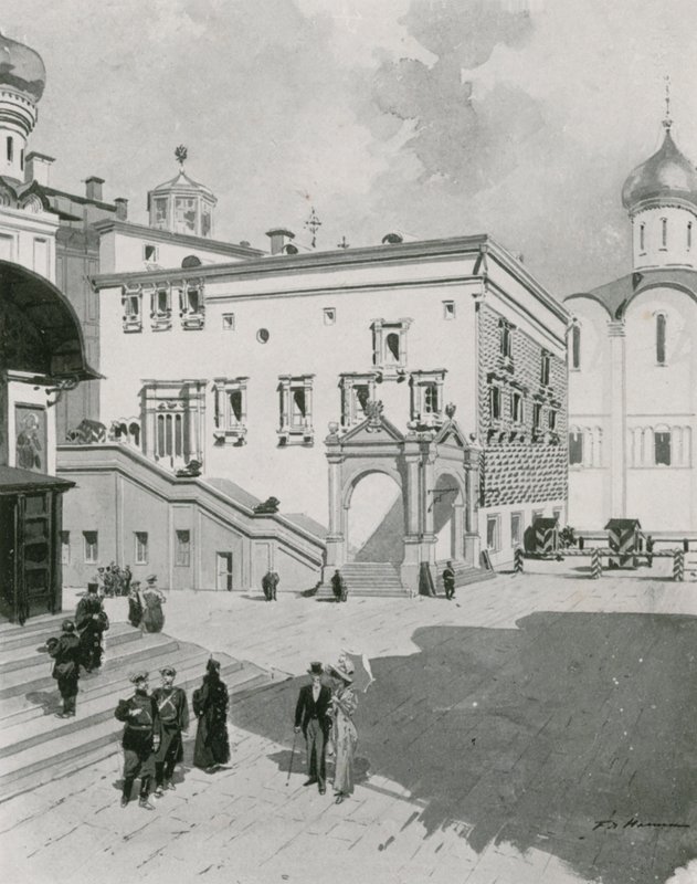Kremlin punainen (tai kaunis) portaikko tekijältä Frederic de Haenen