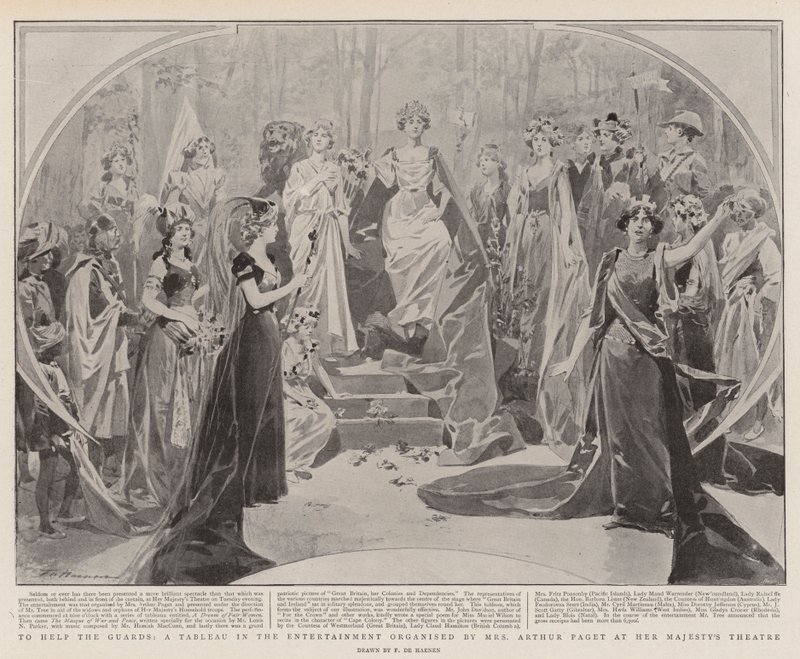 To Help the Guards, Tableau in the Entertainment, jonka järjesti rouva Arthur Paget hänen Majesty