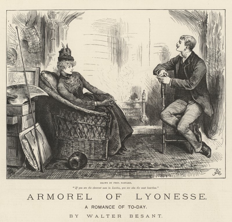 Lyonessen Armorel, nykypäivän romanssi, kirjoittanut Walter Besant tekijältä Frederick Barnard