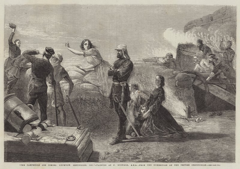 Campbellit tulevat, Lucknow, syyskuu 1857 tekijältä Frederick Goodall